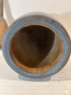 Exceptional Early American Blue-Painted Mortar and Pestle, Probably New England, c. 1820–1850.