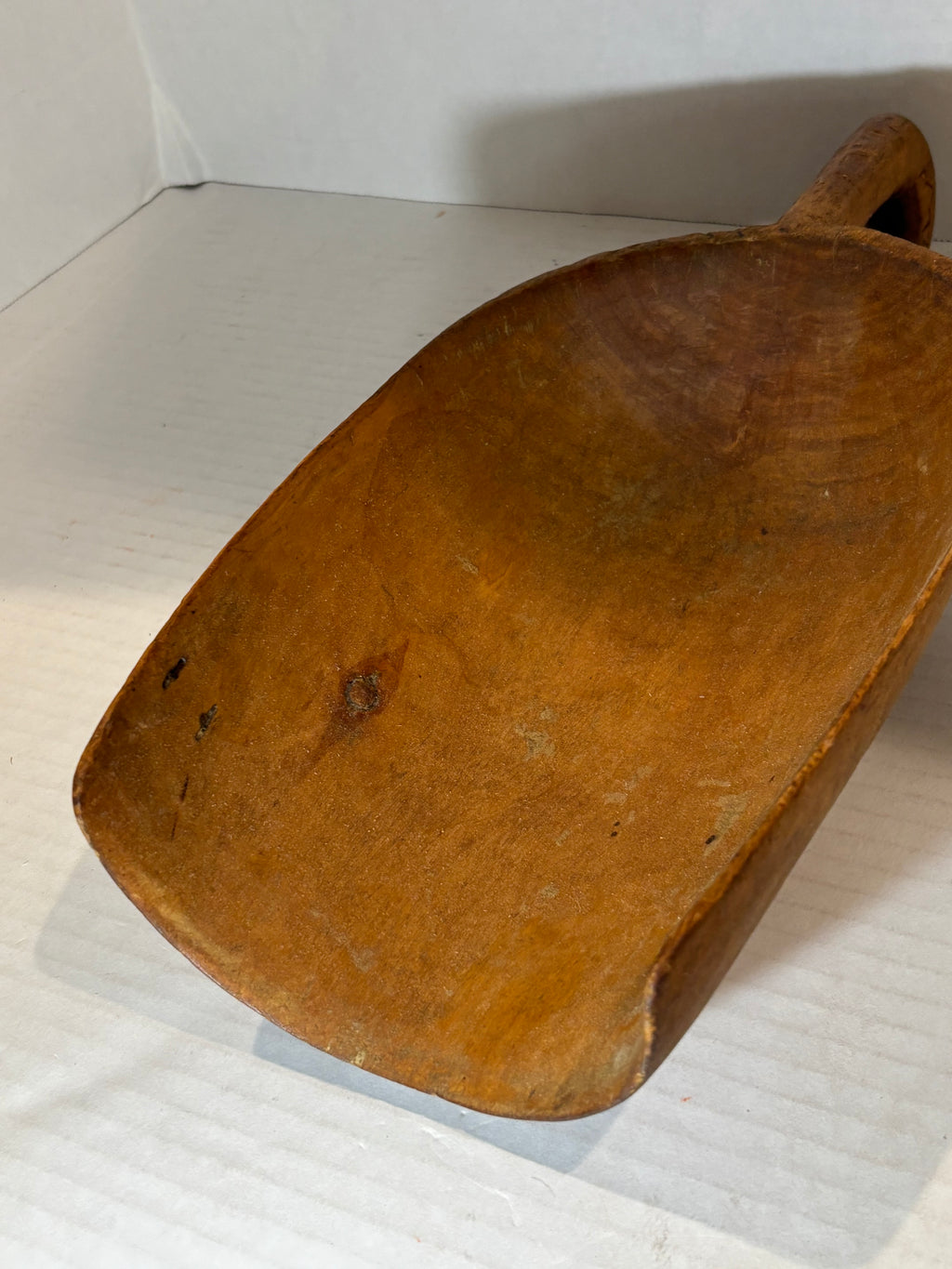 Hand-Carved Folk Art Scoop with Open U-Form Handle American, 19th Century