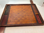 Exceptional 19th-Century Canadian Folk Art Parquetry Checkerboard with Original Playing Pieces
