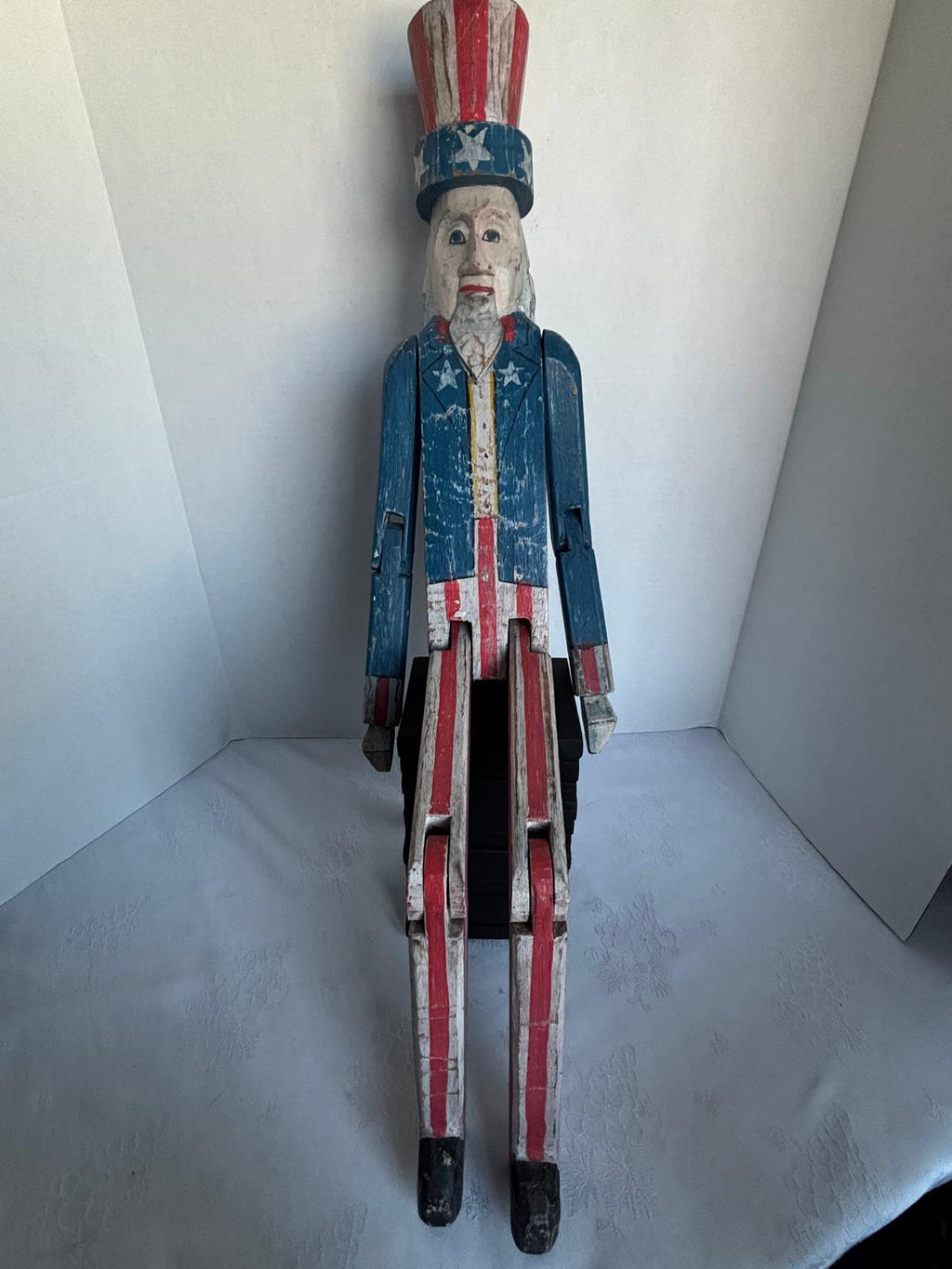 Monumental American Folk Art Carved and Painted Uncle Sam Figure