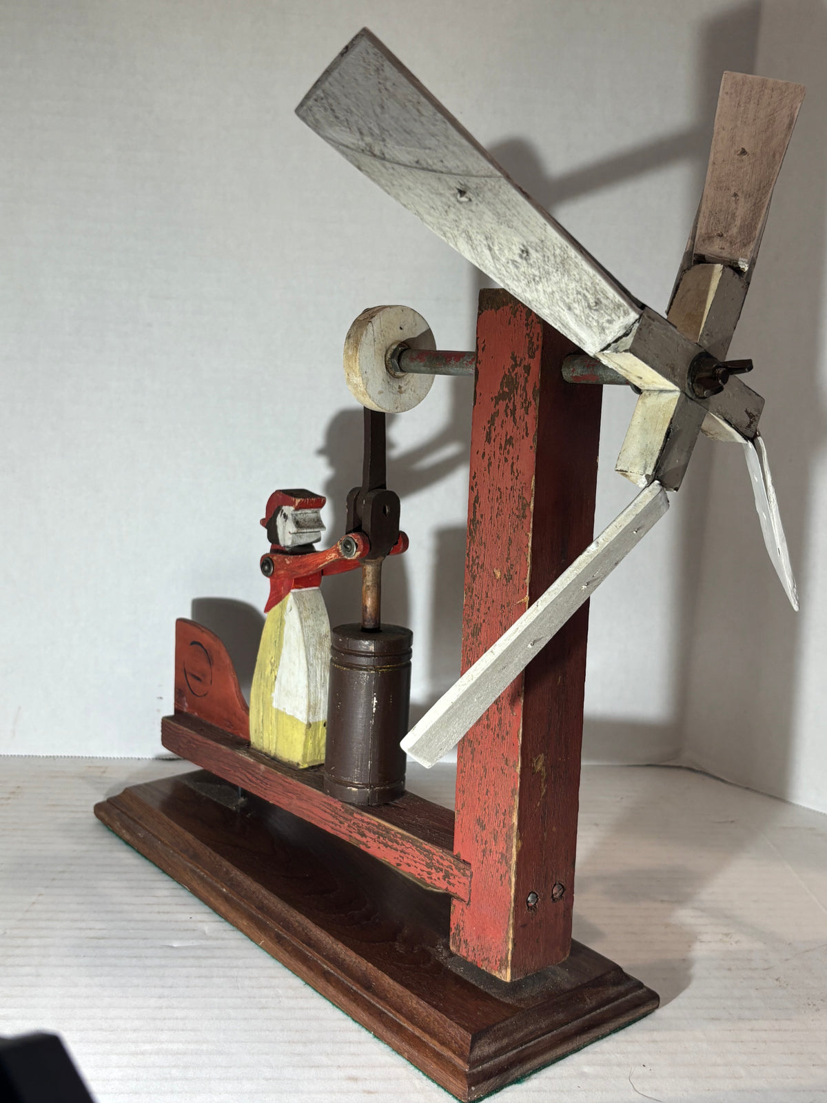Early 20th Century Southern Folk Art Animated Butter Churning Whirligig Attributed to Chilton County, Alabama, circa 1900–1930