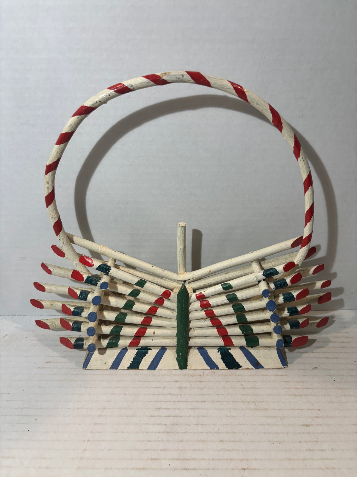 Painted Adirondack Twig Wall Basket American, Adirondack Region, circa 1930