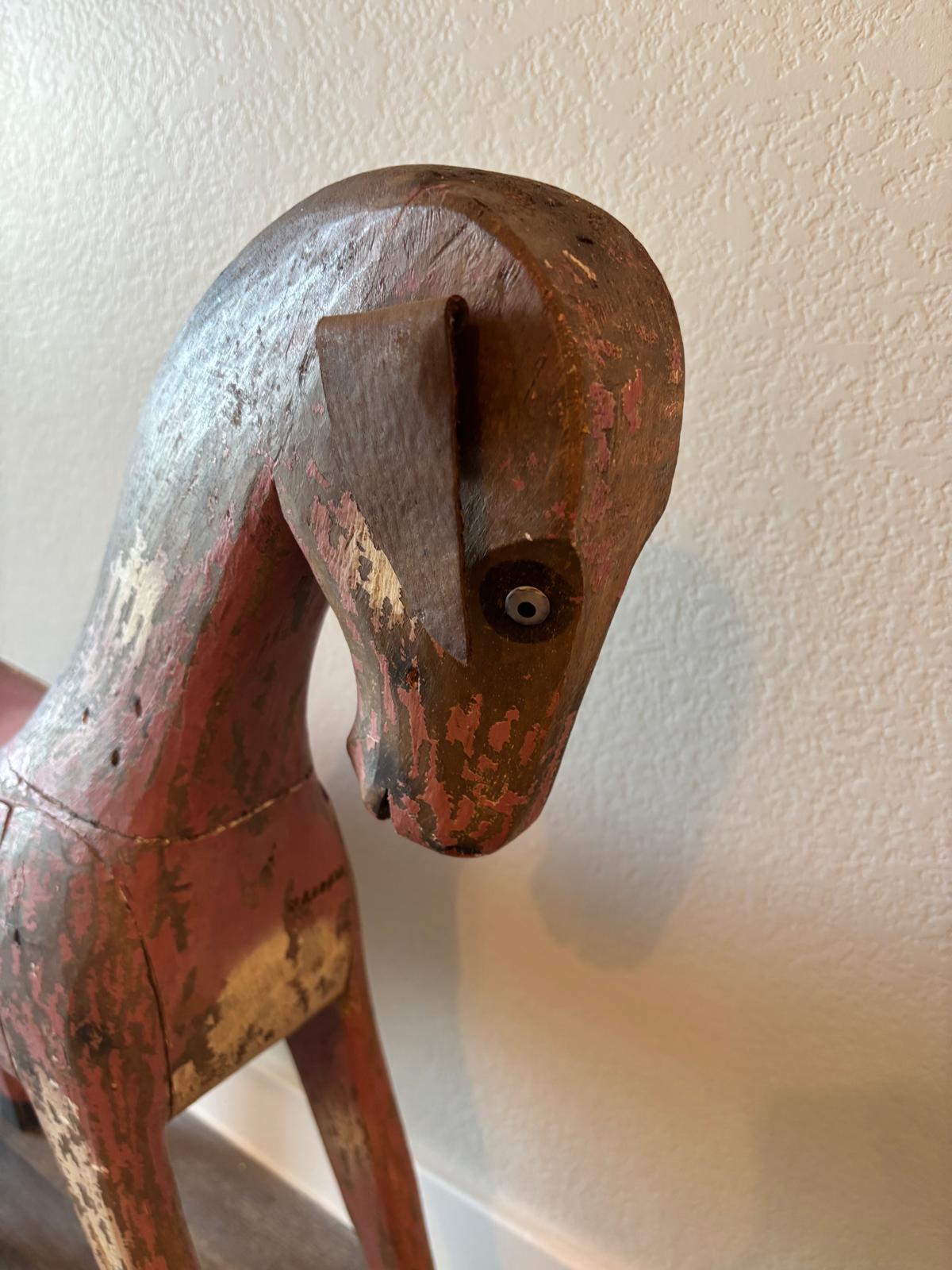 Painted Wooden Horse Figure | Early 20th century