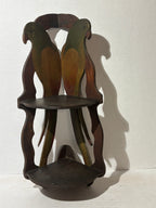 American Folk Art Painted Corner Shelf with Hand-Painted Parrots American, Art Nouveau Period, circa 1890–1910