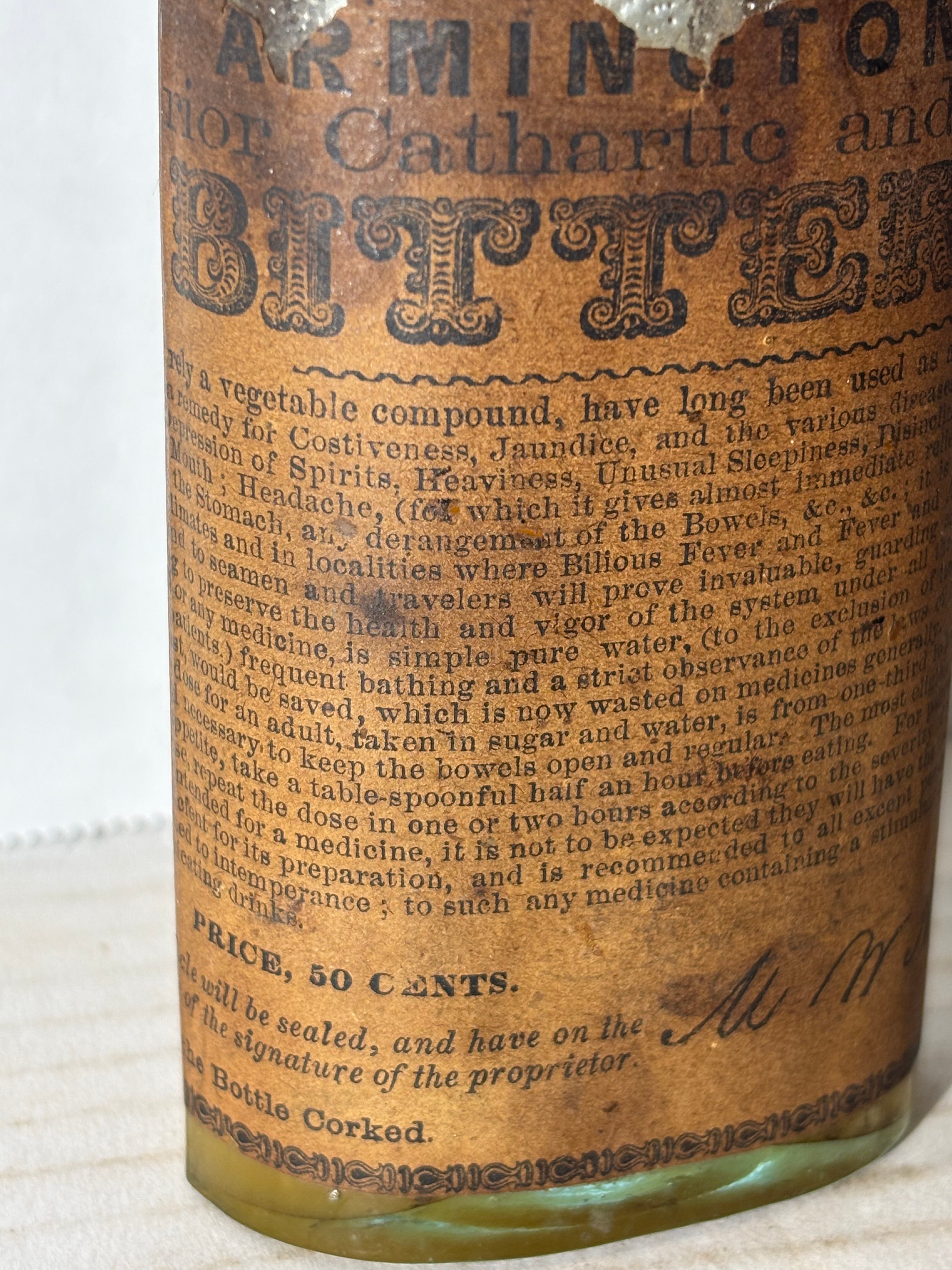 ARMINGTON’S SUPERIOR CATHARTIC AND JAUNDICE BITTERS