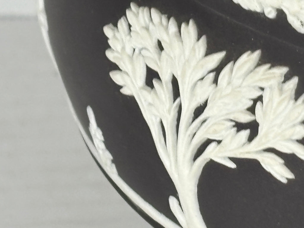 Wedgwood Black Basalt and White Jasperware Pedestal Bowl with Companion Cup England, circa 1920–1935