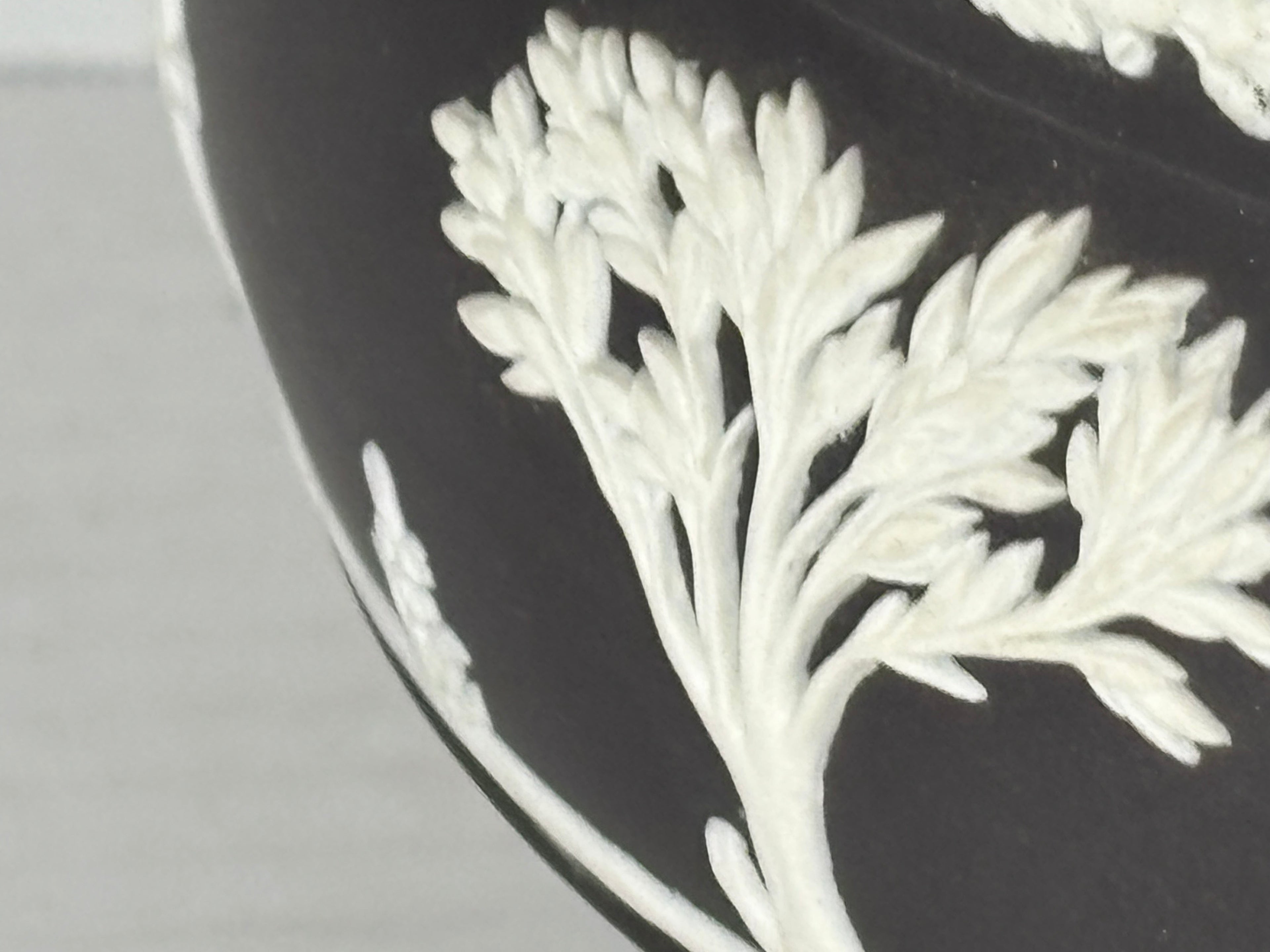 Wedgwood Black Basalt and White Jasperware Pedestal Bowl with Companion Cup England, circa 1920–1935