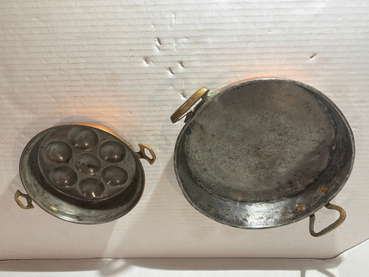 EARLY TIN-LINED COPPER CULINARY PANS French or Continental European, circa 1860–1890 Copper