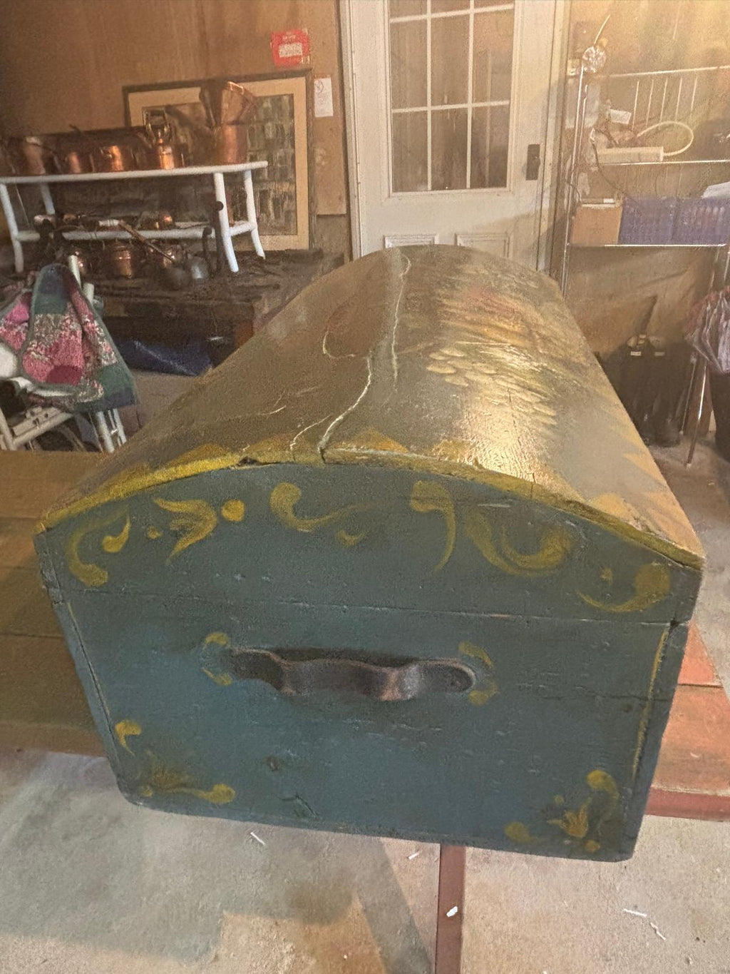 Early 19th Century Dome-Top Small Blanket Chest Circa  1840