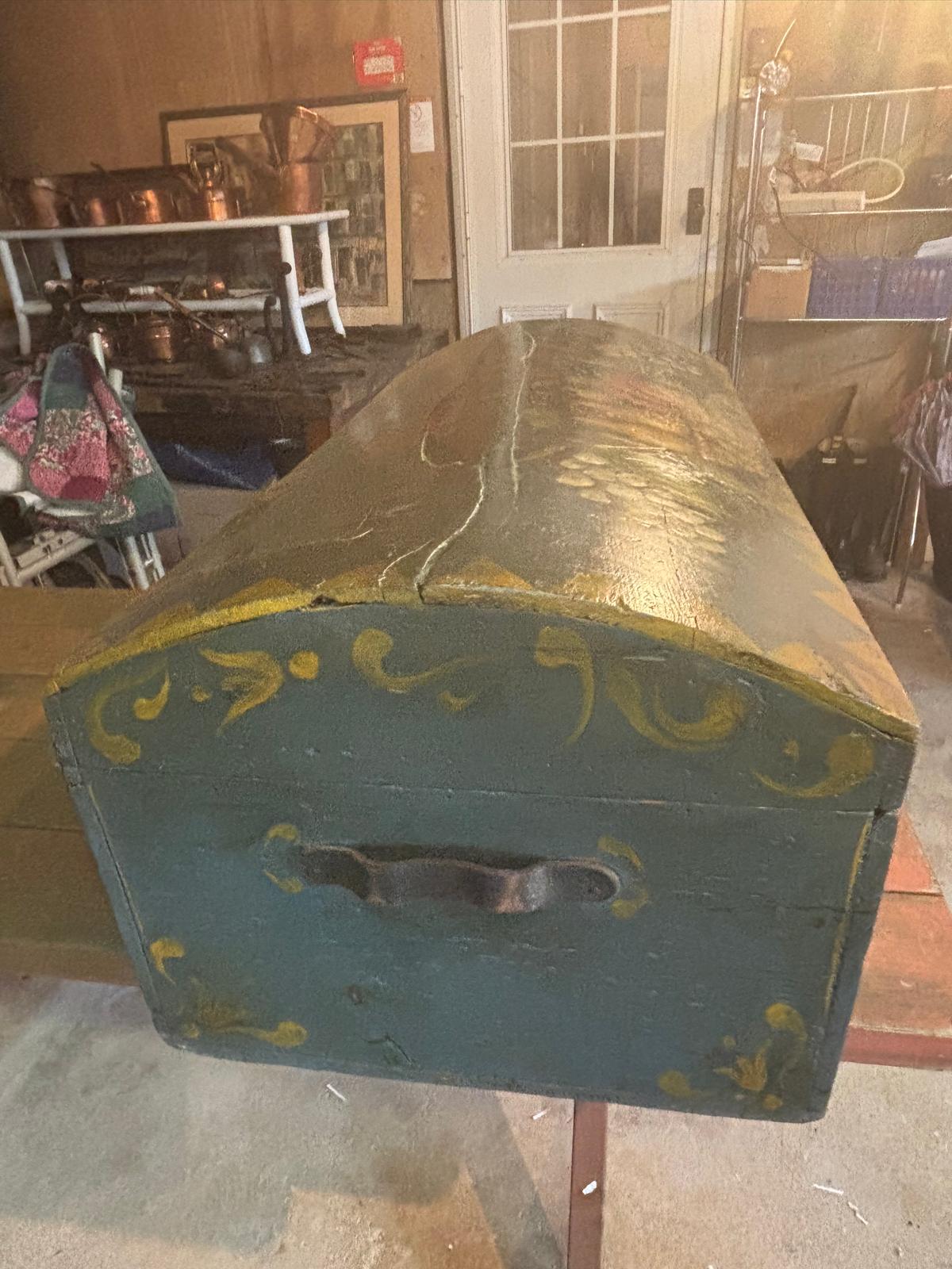 Early 19th Century Dome-Top Small Blanket Chest Circa  1840