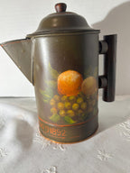 American Painted Tole Coffee Pot, Dated 1892