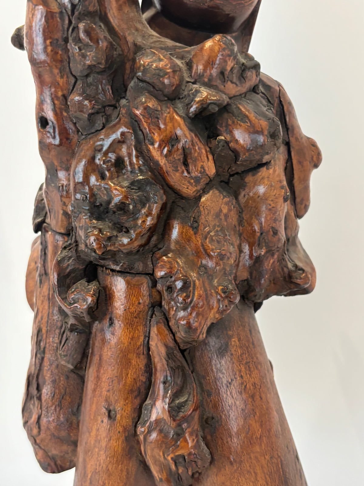 Large Chinese Qing Dynasty Rootwood Figure of a Daoist Immortal, Probably Li Tieguai