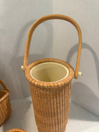 Collection of Four Handwoven Nantucket-Style Baskets Cape Cod, Massachusetts, late 20th century