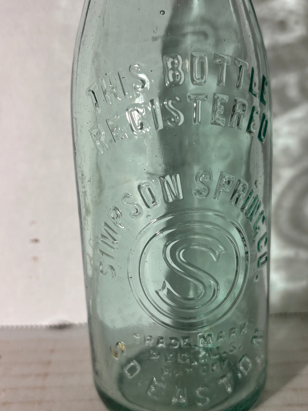 Simpson Spring Company Embossed Spring Water Bottle