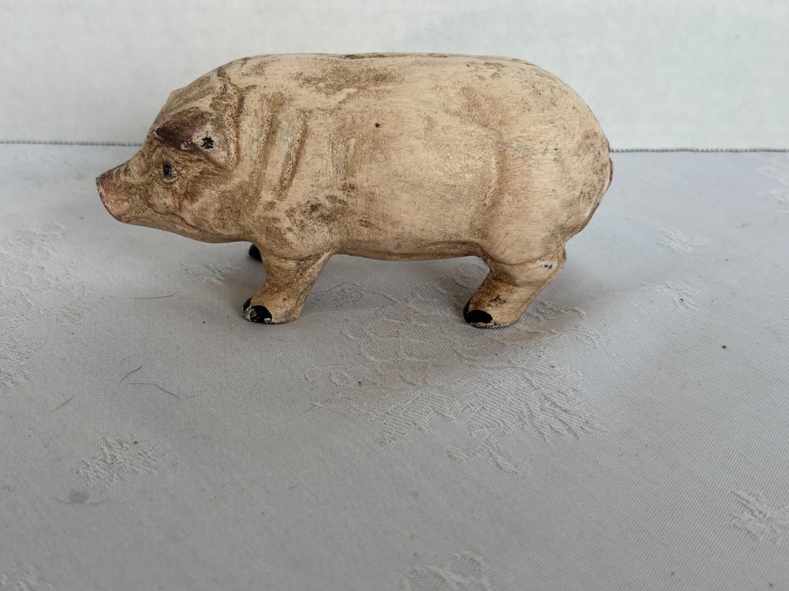 Cast Metal Pig Figure | Still Bank