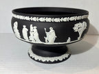 Wedgwood Black Basalt and White Jasperware Pedestal Bowl with Companion Cup England, circa 1920–1935