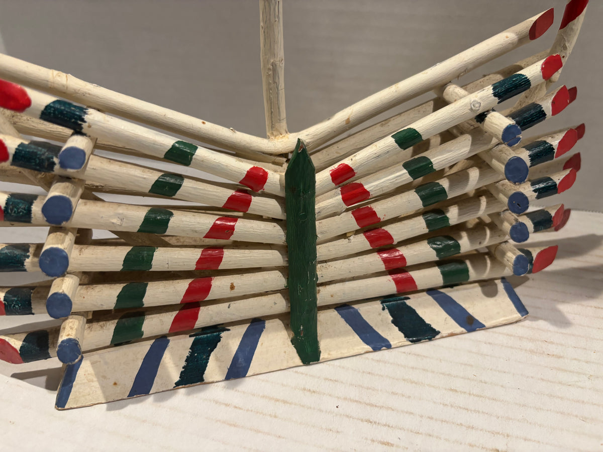 Painted Adirondack Twig Wall Basket American, Adirondack Region, circa 1930