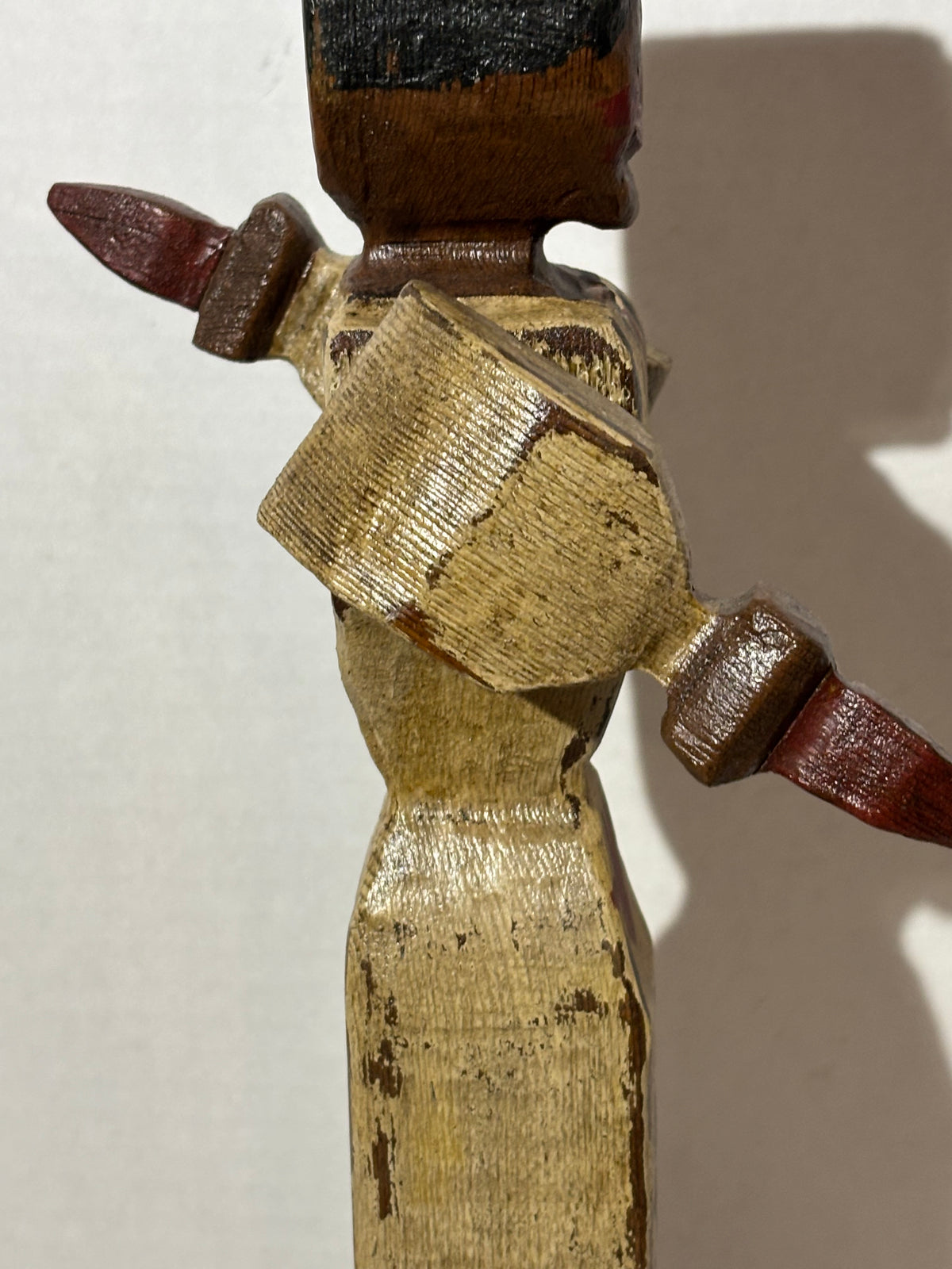 WONDERFULLY FOLKY AMERICAN CARVED & PAINTED NATIVE AMERICAN WOMAN WHIRLIGIG