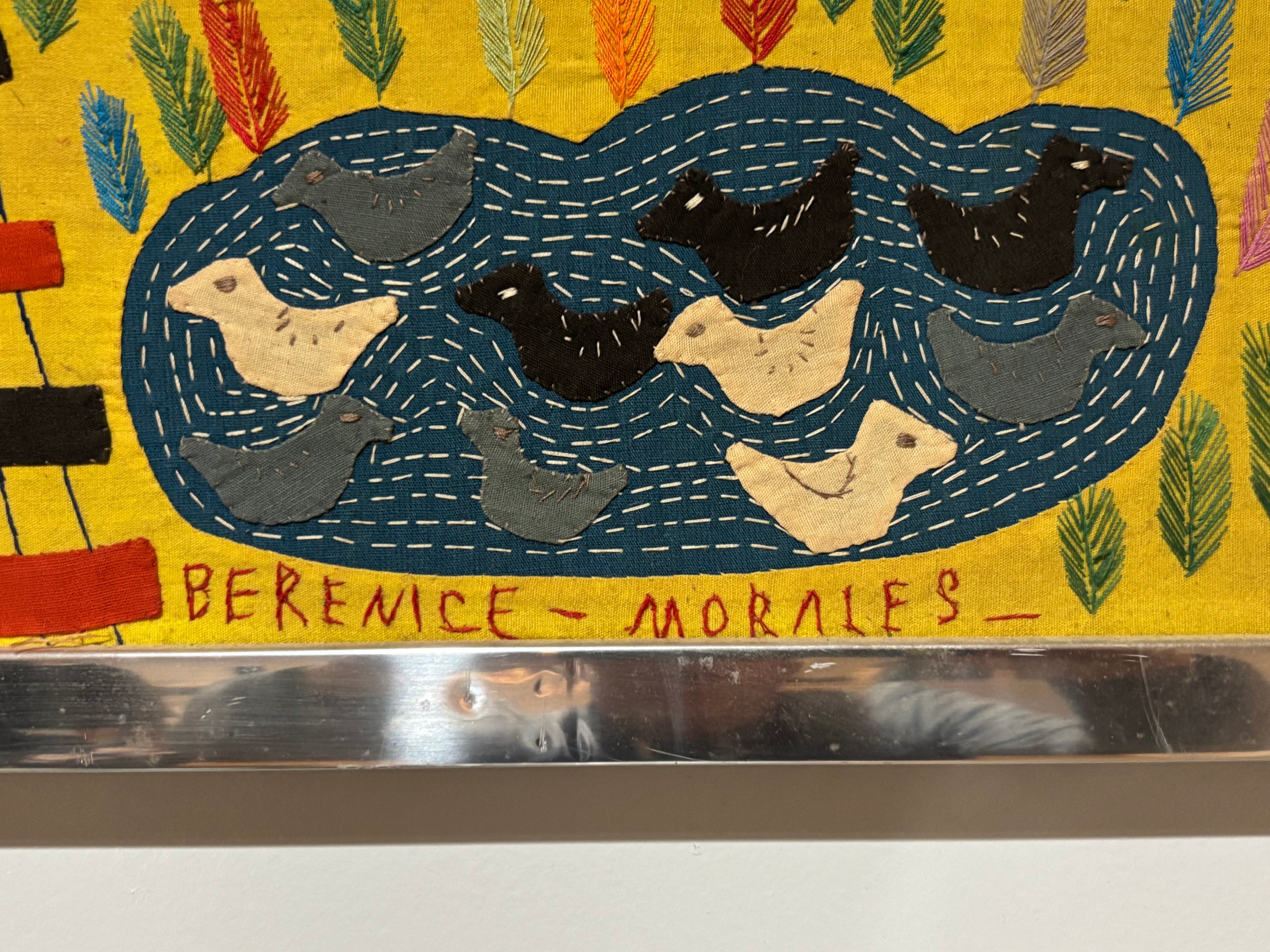 Large Signed Latin American Folk Art Appliqué Textile Berenice Morales, Taller Santa Rosa Circa 1965–1980