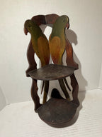 American Folk Art Painted Corner Shelf with Hand-Painted Parrots American, Art Nouveau Period, circa 1890–1910