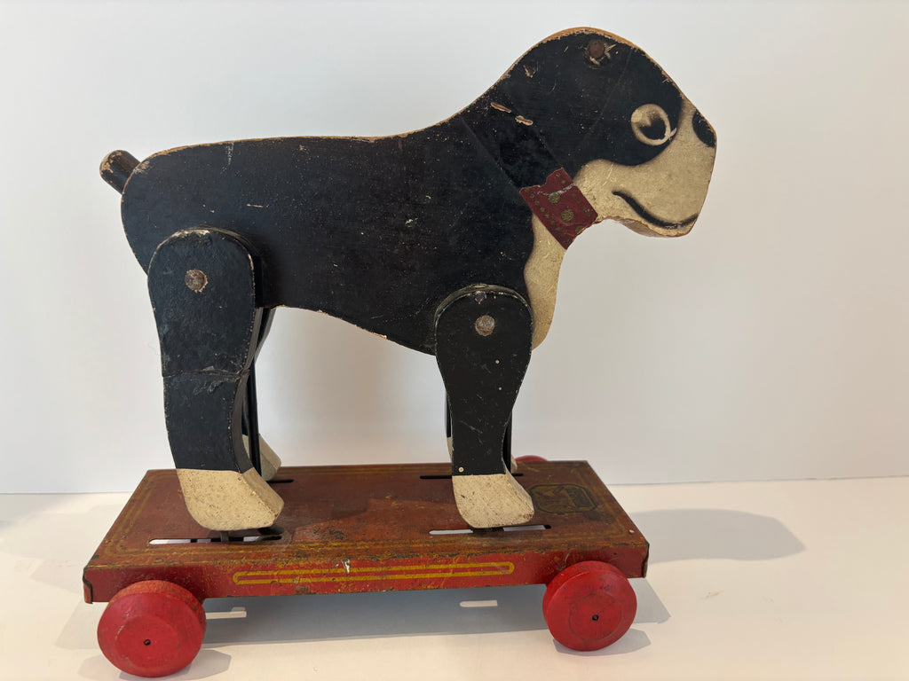 Hustler Toy Corporation Mechanical Walking Bulldog Pull Toy Sterling, Illinois, circa 1920s–30s