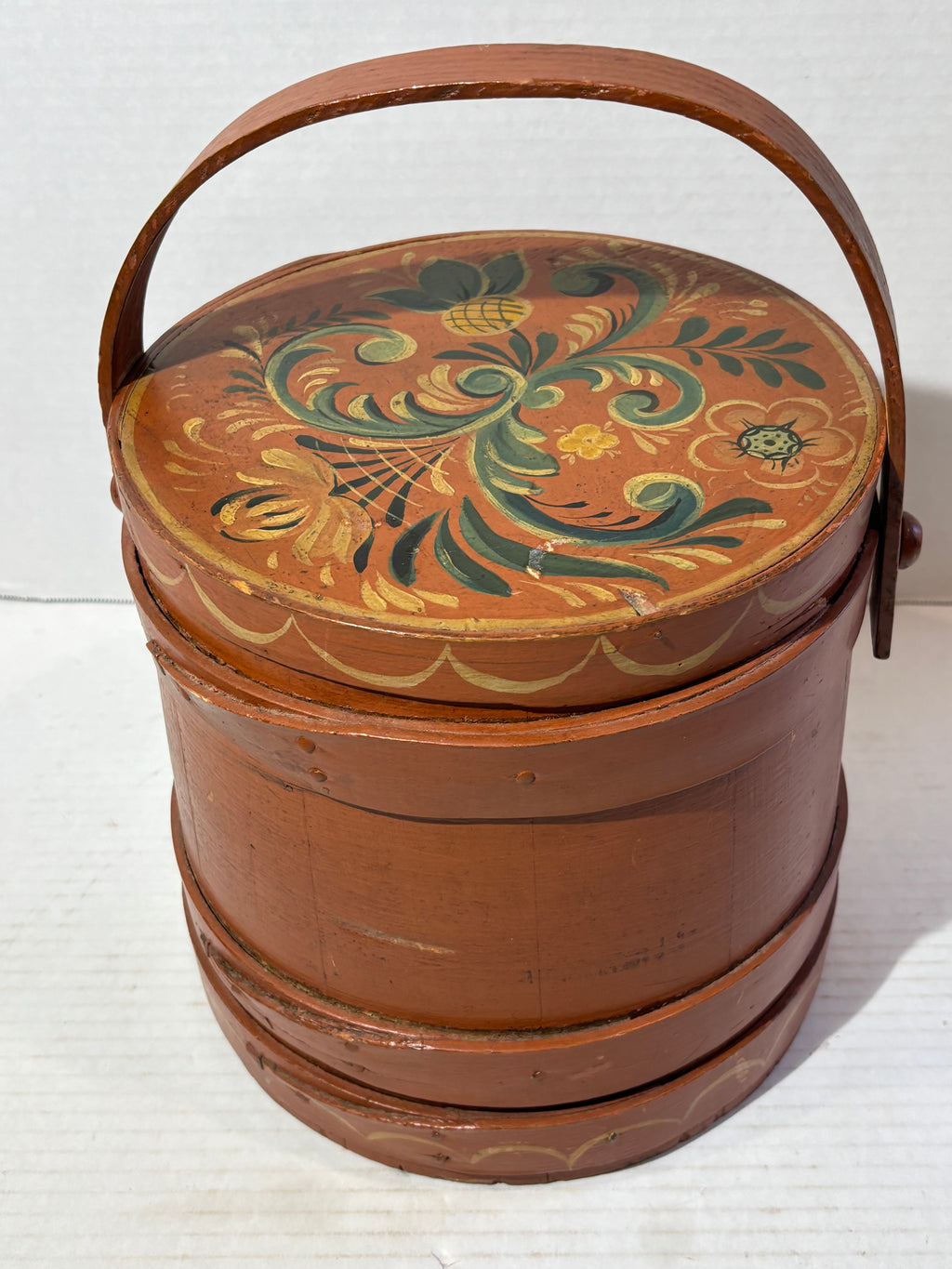 WONDERFULLY FOLKY PENNSYLVANIA-GERMAN PAINT-DECORATED SALT BOX
