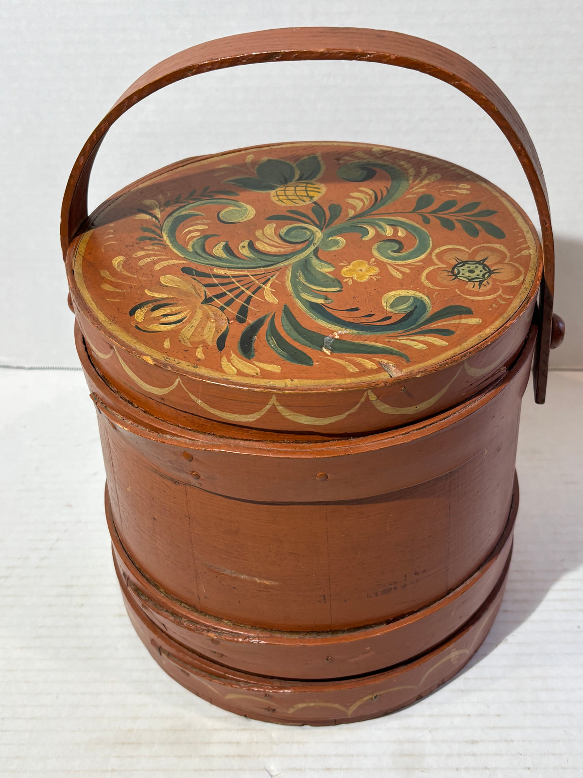 WONDERFULLY FOLKY PENNSYLVANIA-GERMAN PAINT-DECORATED SALT BOX