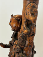 Large Chinese Qing Dynasty Rootwood Figure of a Daoist Immortal, Probably Li Tieguai