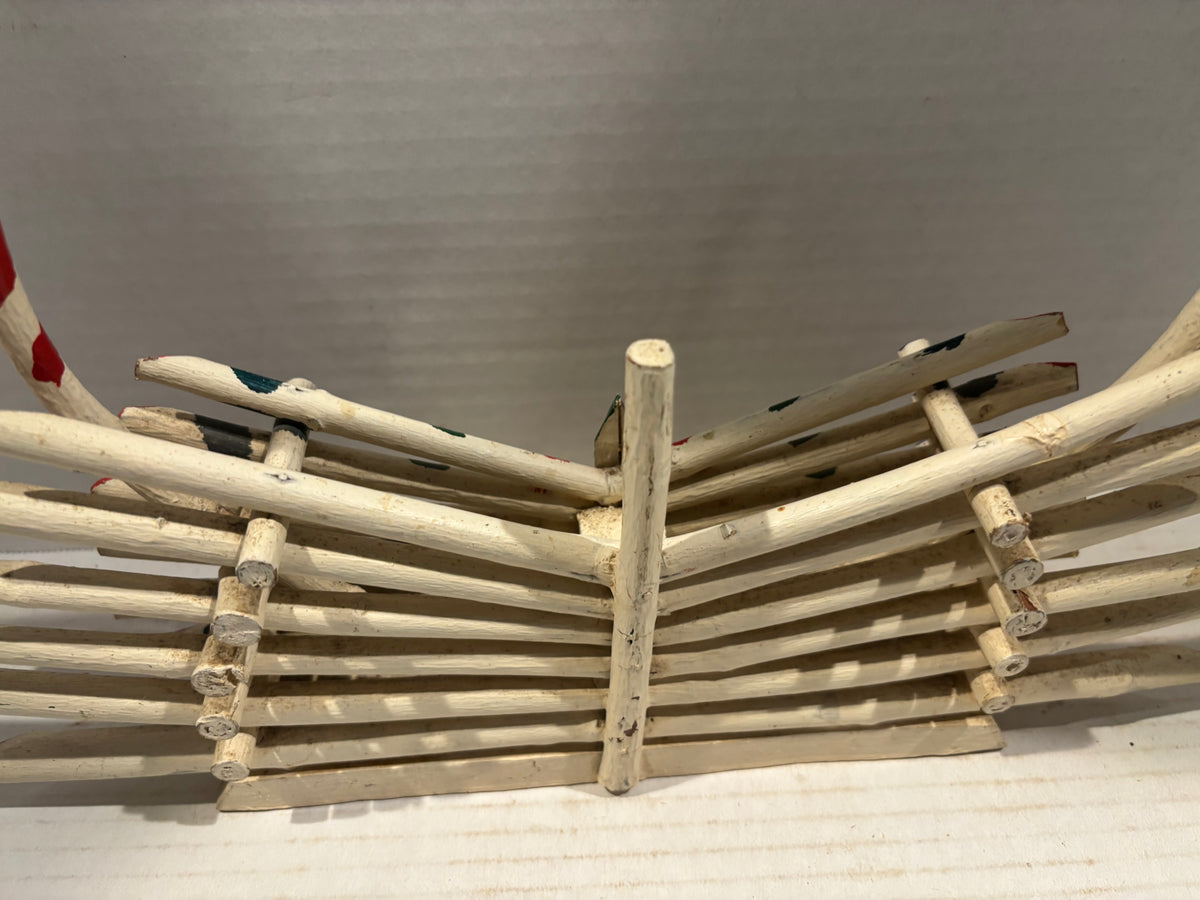 Painted Adirondack Twig Wall Basket American, Adirondack Region, circa 1930