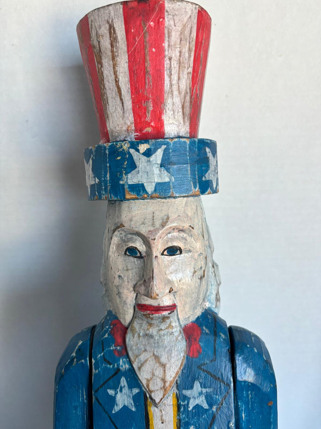 Monumental American Folk Art Carved and Painted Uncle Sam Figure