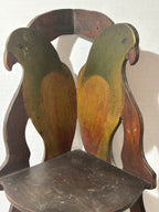 American Folk Art Painted Corner Shelf with Hand-Painted Parrots American, Art Nouveau Period, circa 1890–1910