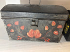 Pair of Painted Toleware Storage Boxes Late 19th to Early 20th Century