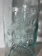 Rare Embossed Hyannis Well Spring Water Bottle
J. L. Panesis & Co., Hyannis, Massachusetts