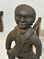 Pair of Monumental American Figural Cast Iron Andirons American, circa 1880–1910