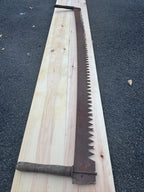 MONUMENTAL 19TH-CENTURY AMERICAN TWO-MAN LOGGING SAW Great American / Crown-Tooth Pattern