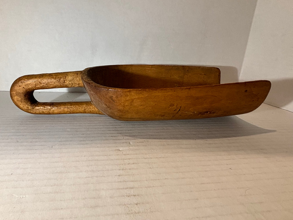Hand-Carved Folk Art Scoop with Open U-Form Handle American, 19th Century