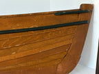 Large American Folk Art Plank-Built Fishing & Rowboat Model with Original Oars