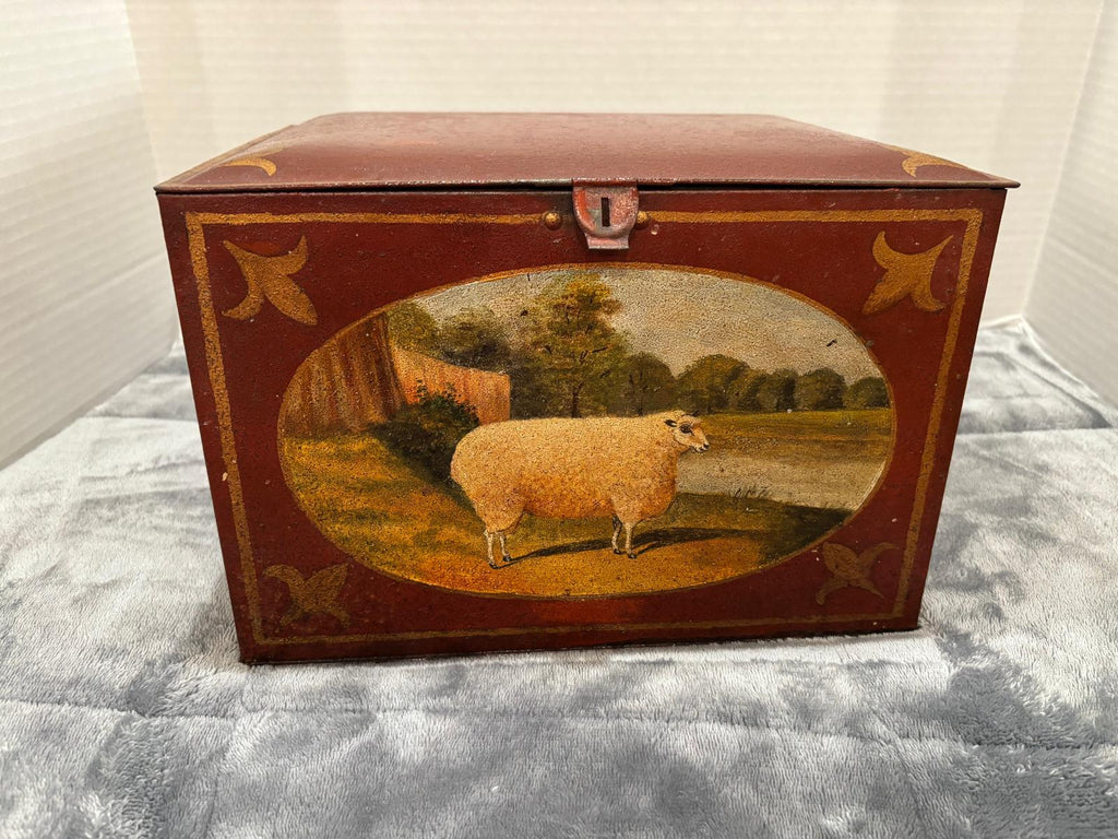 American toleware painted tin box, New England, circa 1835–1850