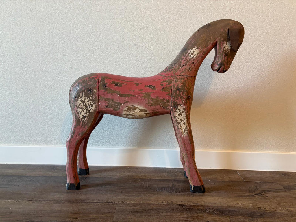 Painted Wooden Horse Figure | Early 20th century