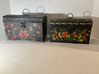 Pair of Painted Toleware Storage Boxes Late 19th to Early 20th Century