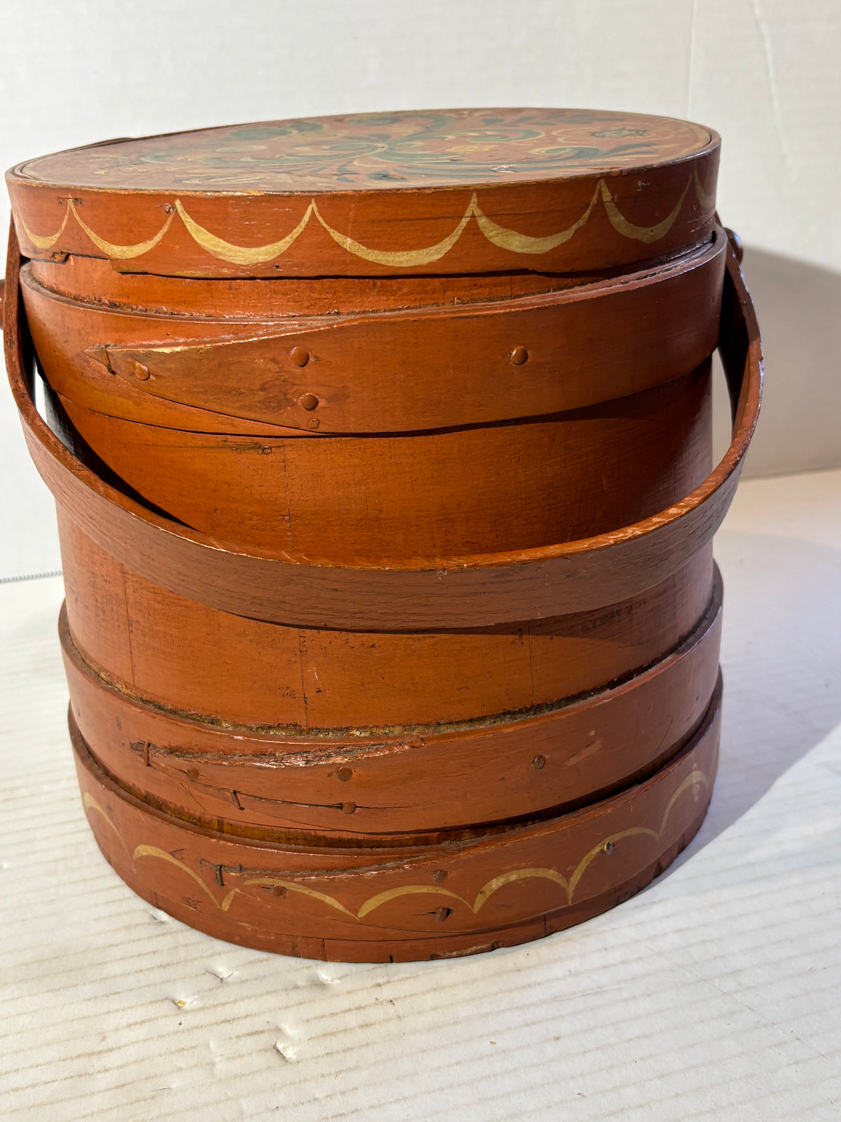 WONDERFULLY FOLKY PENNSYLVANIA-GERMAN PAINT-DECORATED SALT BOX