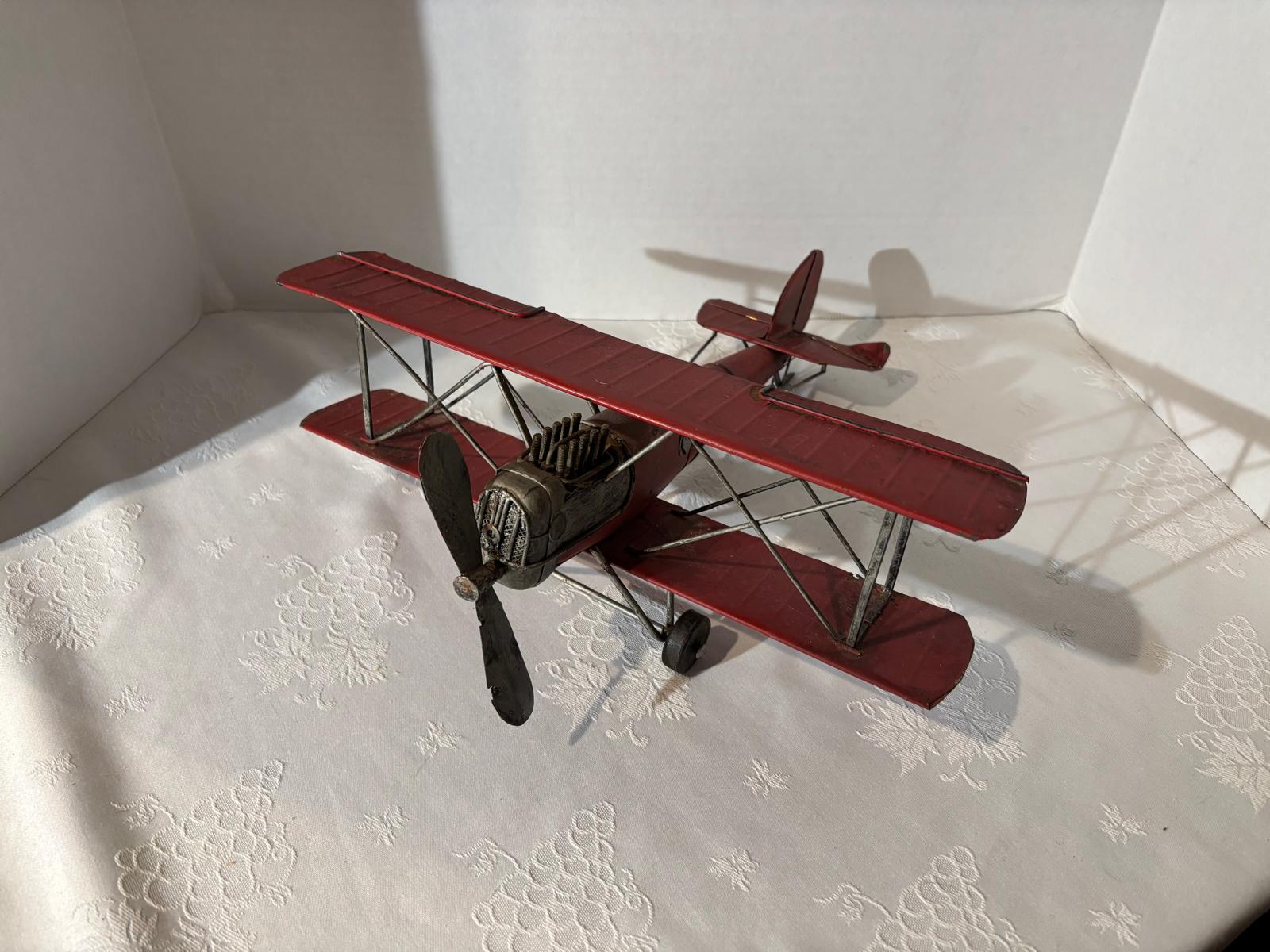 Arcade Pressed-Steel Biplane Toy