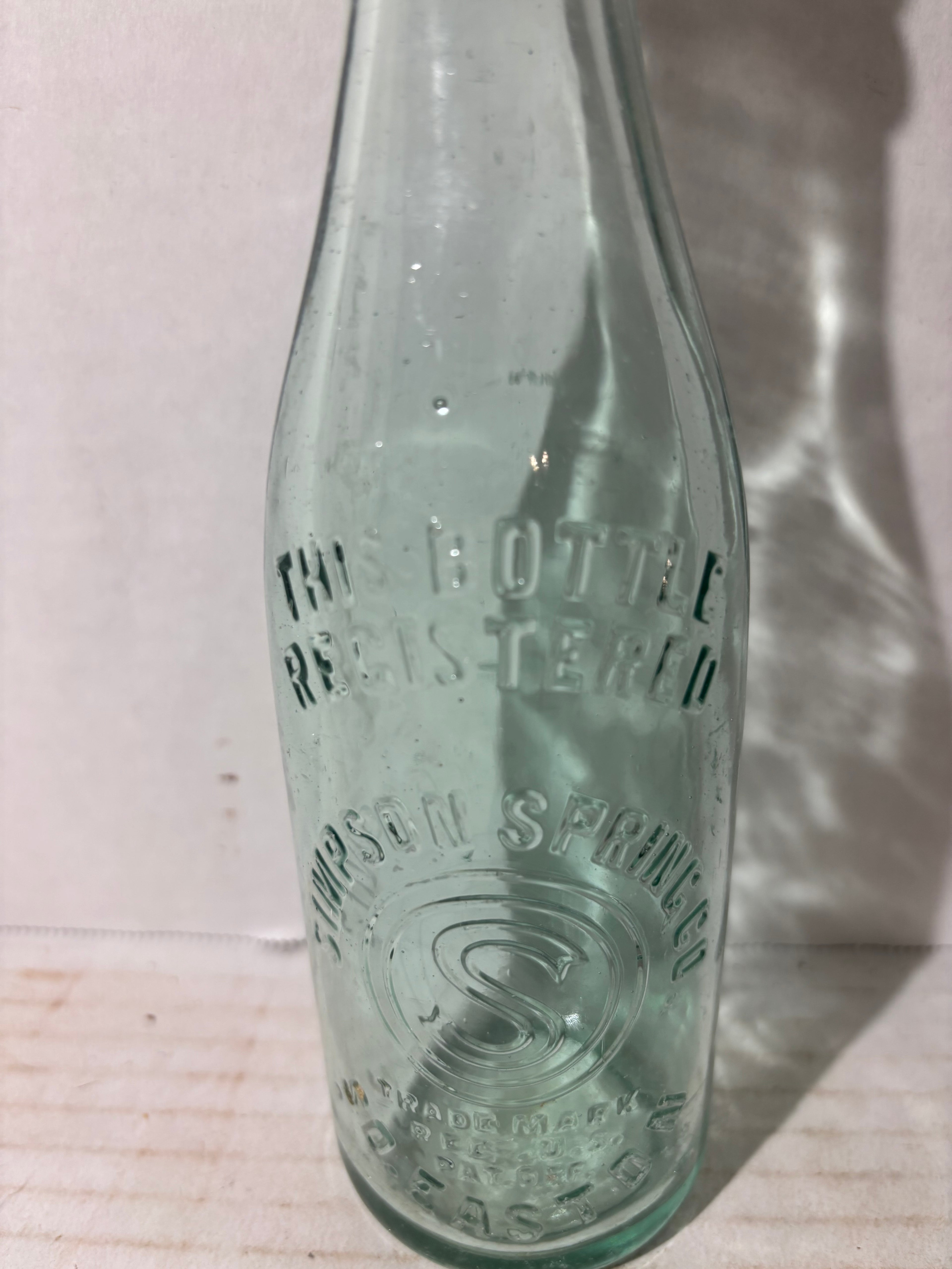 Simpson Spring Company Embossed Spring Water Bottle