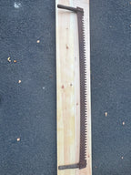 MONUMENTAL 19TH-CENTURY AMERICAN TWO-MAN LOGGING SAW Great American / Crown-Tooth Pattern