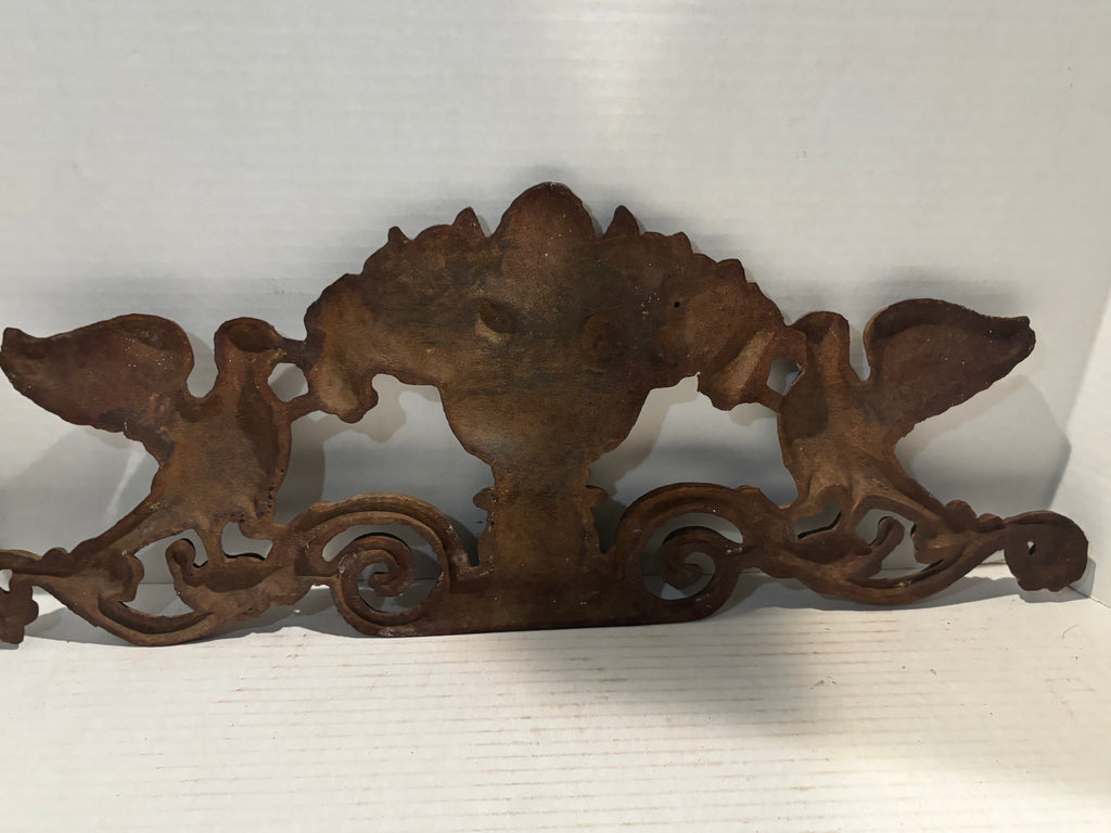 Victorian Cast-Iron Architectural Gate Crest with Birds and Fruit Basket
American, circa 1870–1895