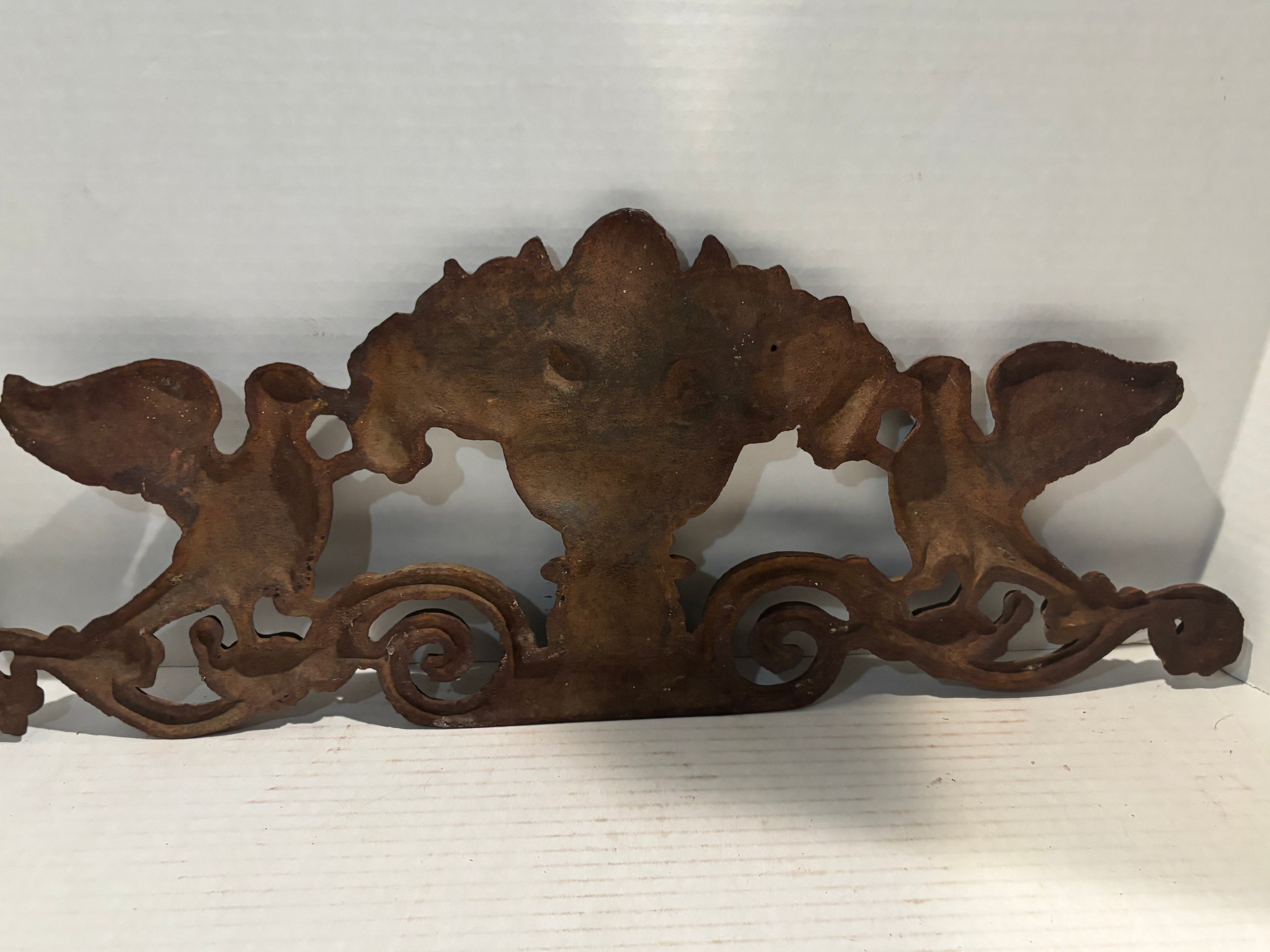 Victorian Cast-Iron Architectural Gate Crest with Birds and Fruit Basket
American, circa 1870–1895