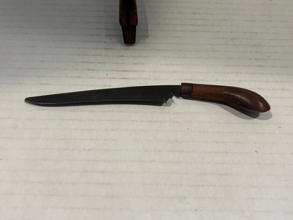 Late 19th Century Grafting Knife with Original Folk-Carved Wooden Sheath