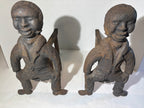 Pair of Monumental American Figural Cast Iron Andirons American, circa 1880–1910