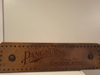 Rare Pangburn’s Chocolates double-sided leather trade sign, Fort Worth, Texas, circa 1915–1925.