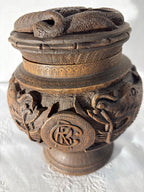 Carved Hardwood Lidded Vessel, China (Canton Export Market), Late Qing Dynasty, c. 1870–1900